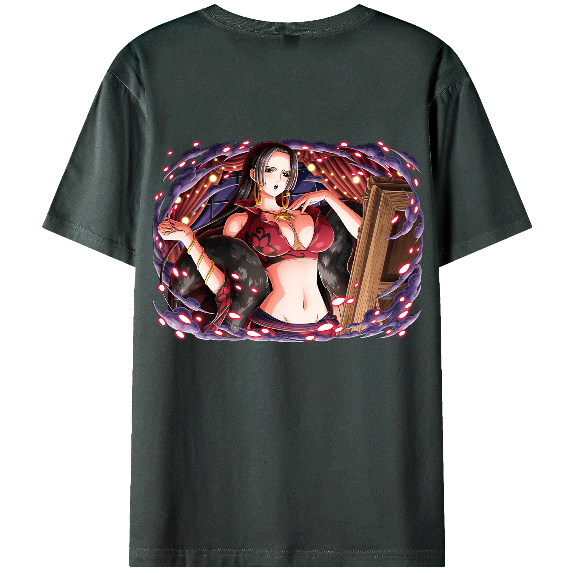 ワンピース ボア・ハンコック ONE PIECE Boa·Hancock 綿100％ メンズ半袖Tシャツ（バックプリント） 通気性